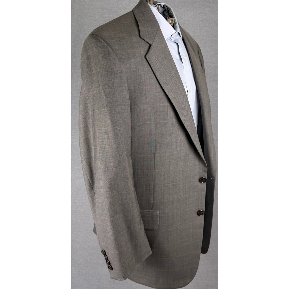 H Freeman & Son Mens 40L Blazer Grey Brown Glen Plaid Sport Coat Siegel's USA